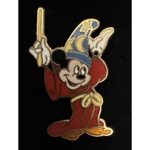 Disney Fantasia Mickey Mouse Sorcerer's Apprentice Pin Red Robe Blue Hat Y2K